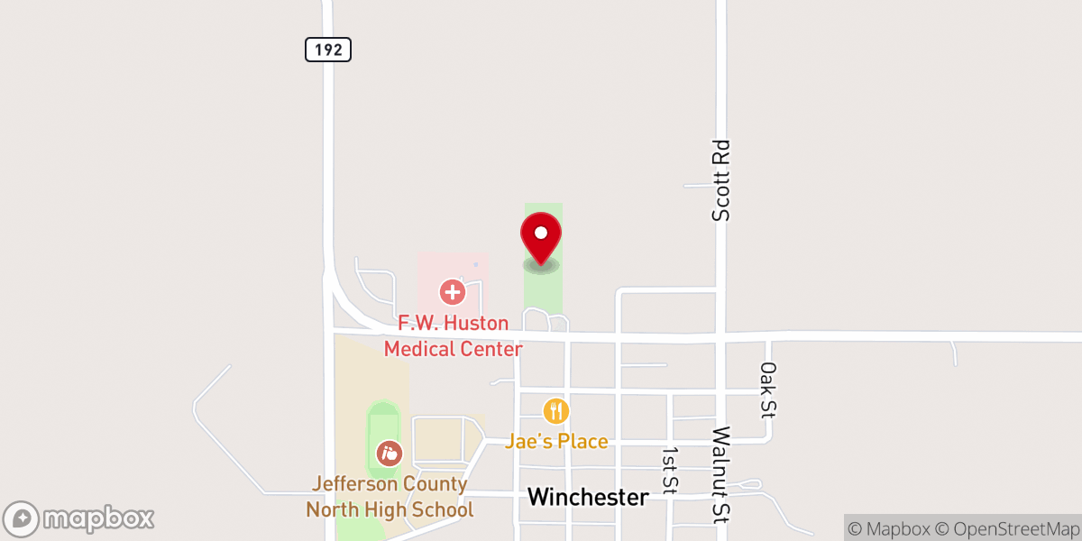 Map showing location of Winchester Reformed Presbyterian Church Cemetery
