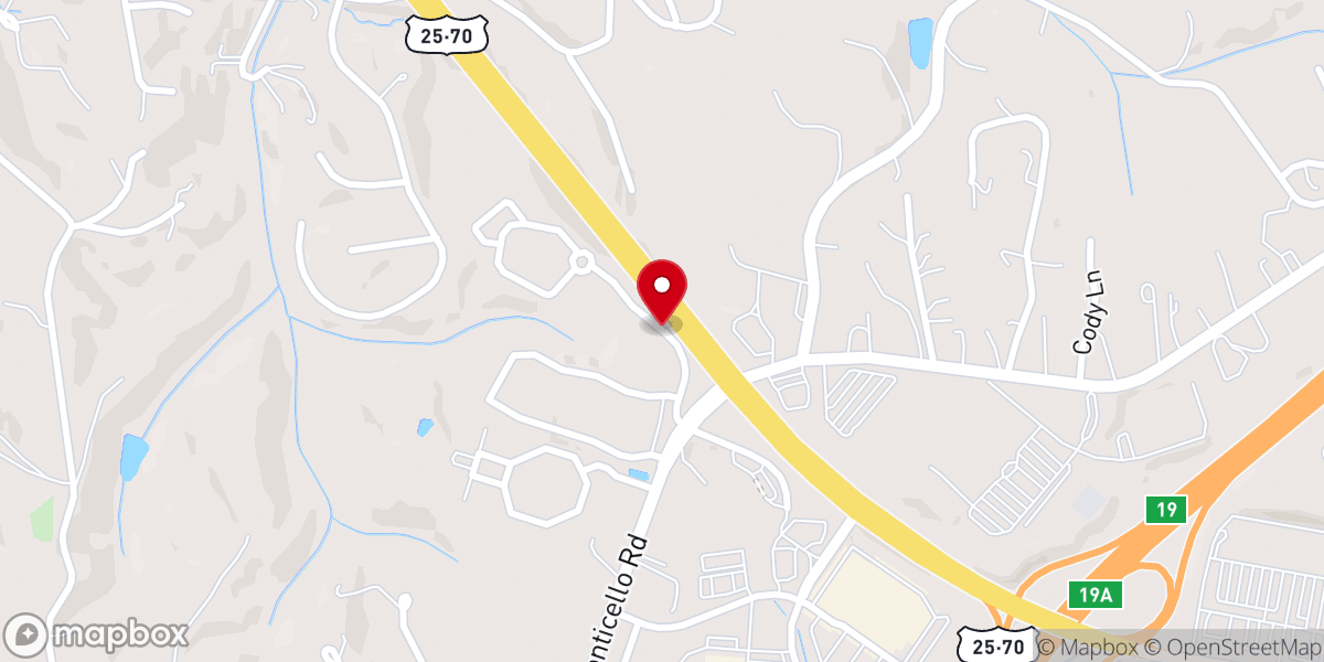 Map showing location of Blue Ridge Missionary Baptist Church