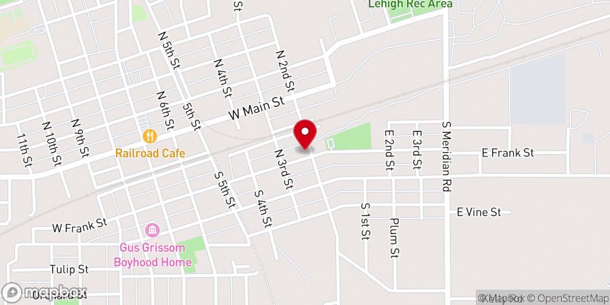 Map showing location of Mitchell Wesleyan Church