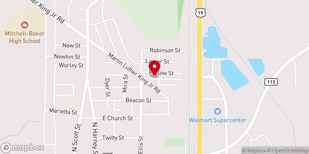 Map showing location of Church of Christ