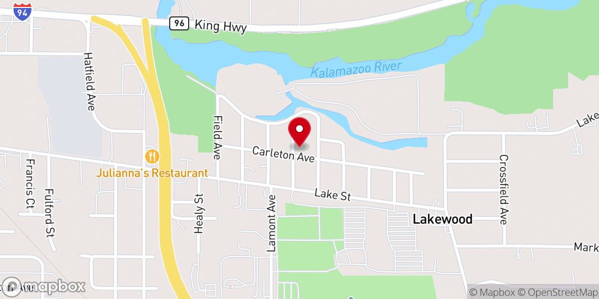 Map showing location of Victory Worship Center