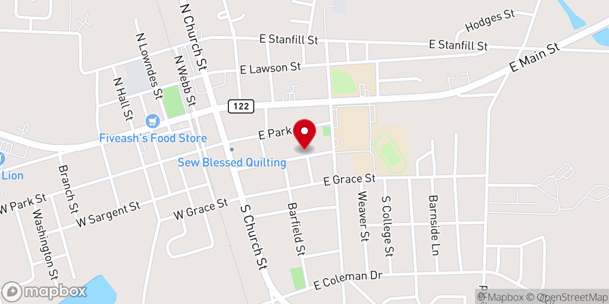 Map showing location of Hahira Community Center