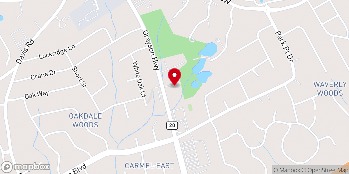 Map showing location of Meadowbrook Baptist Church