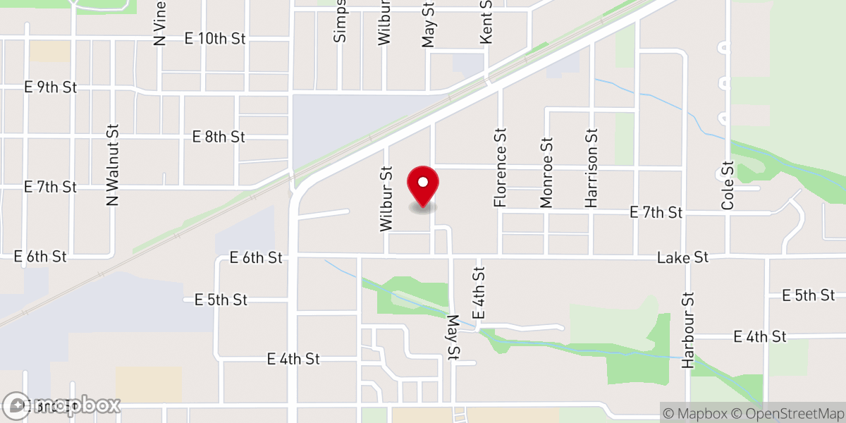 Map showing location of House of Prayer C.O.G.I.C.