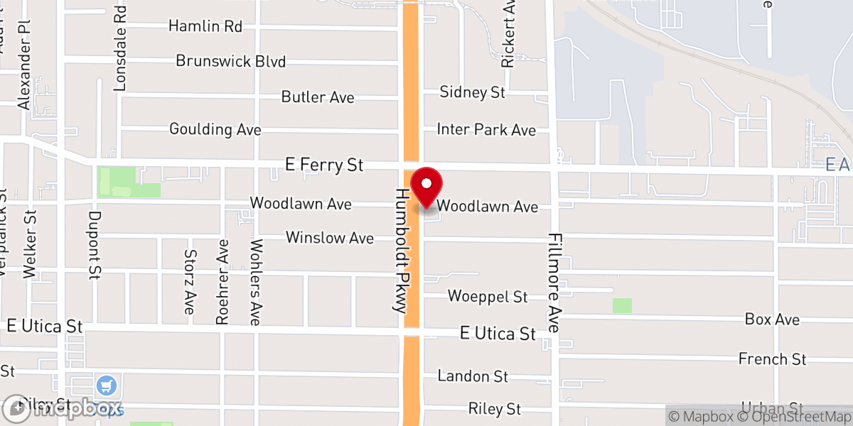 Map showing location of Humboldt Parkway Baptist Church