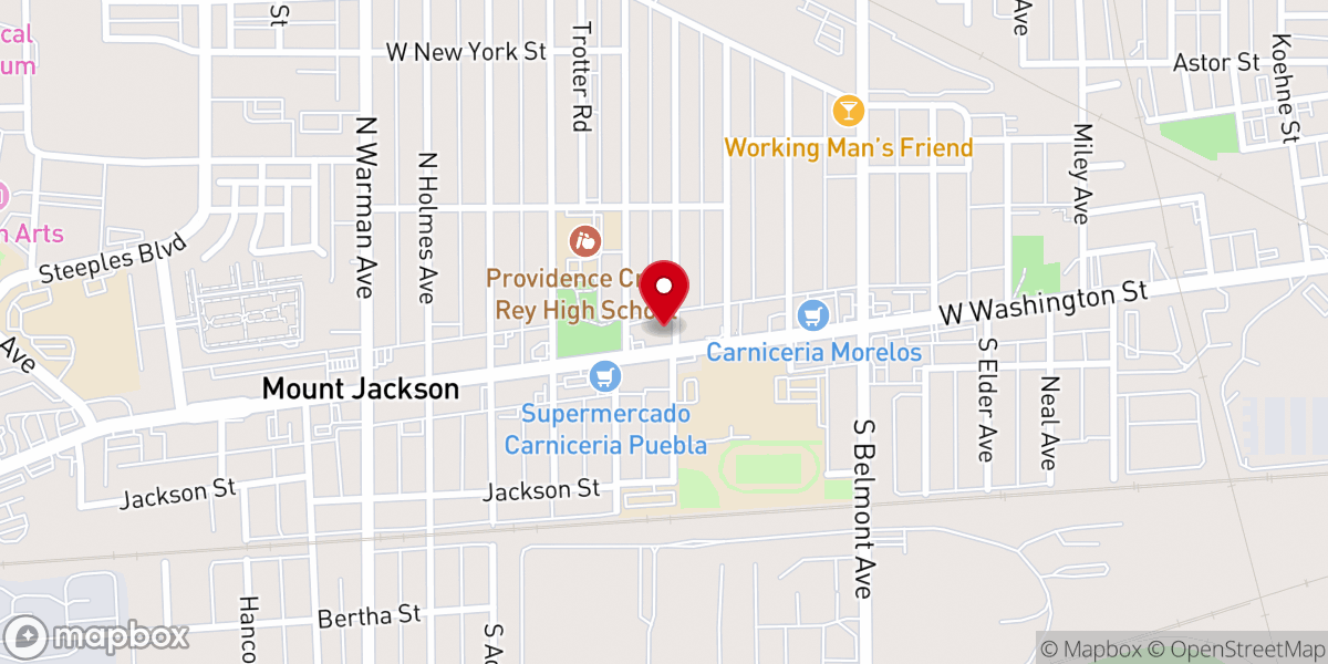 Map showing location of Burton Temple CME Church