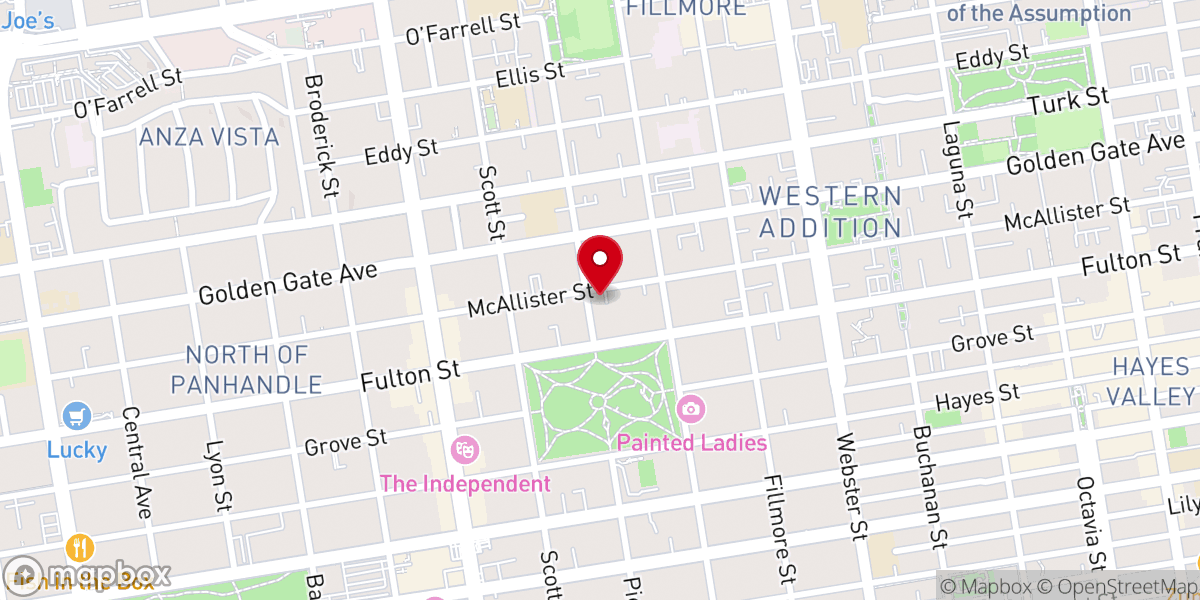 Map showing location of Third Baptist Church of San Francisco