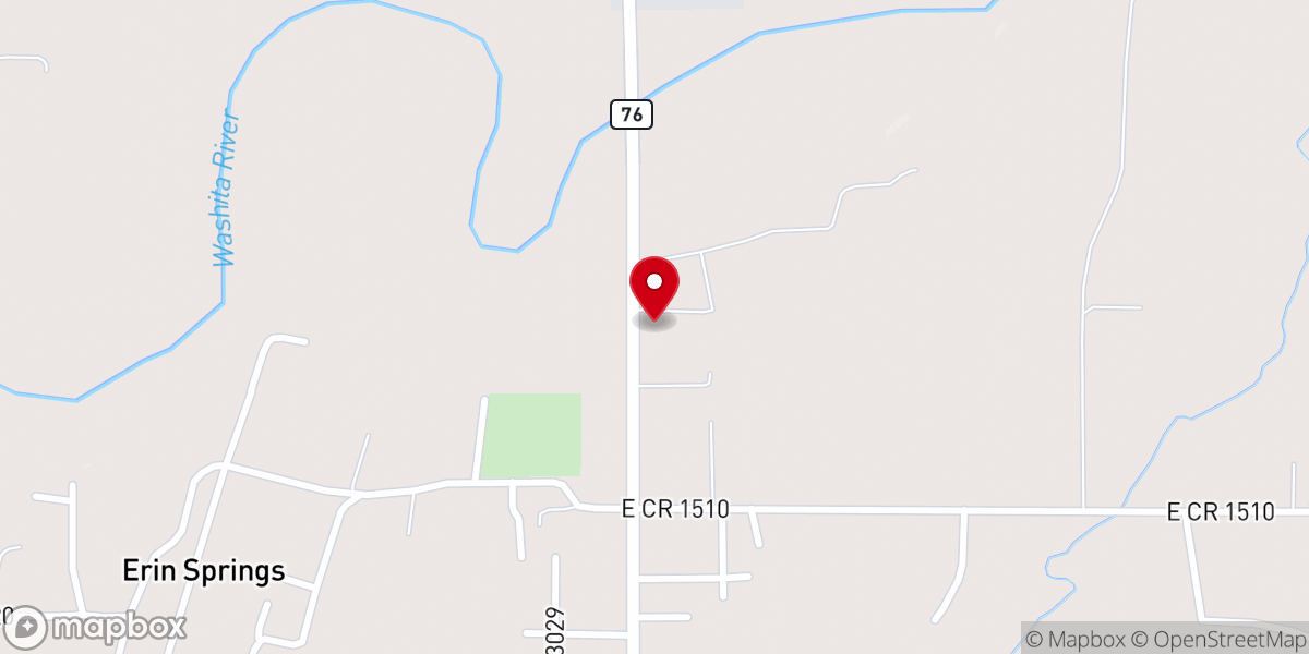 Map showing location of Erin Springs Church of God