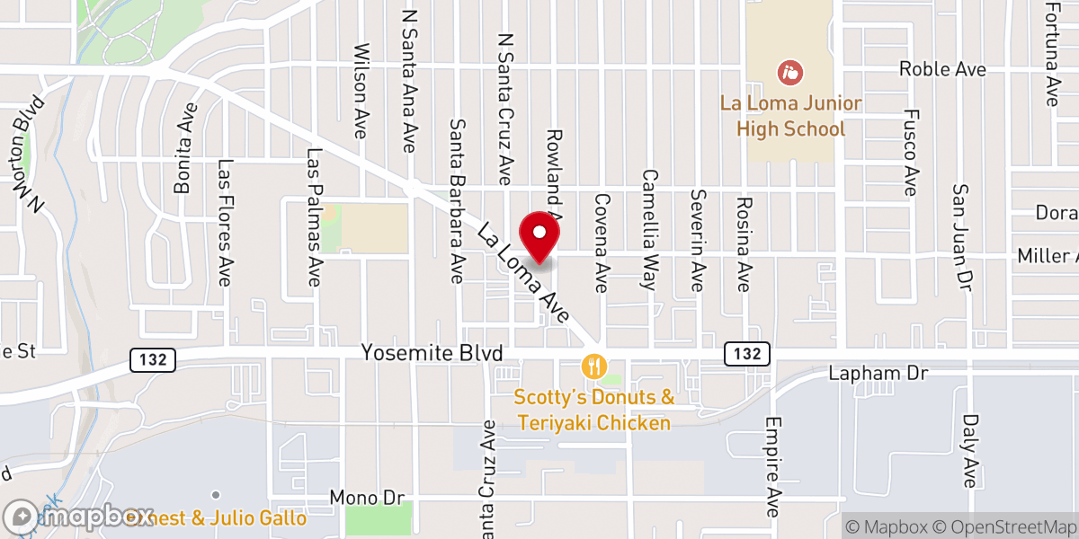 Map showing location of La Loma Grace Community Church