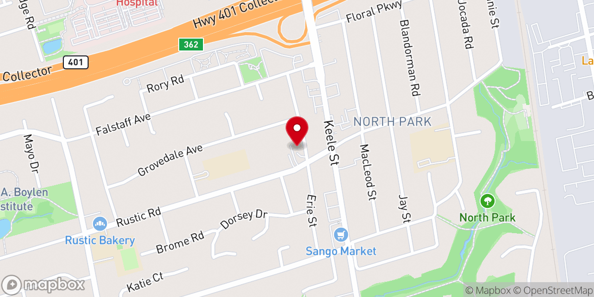 Map showing location of North Park Presbyterian Church