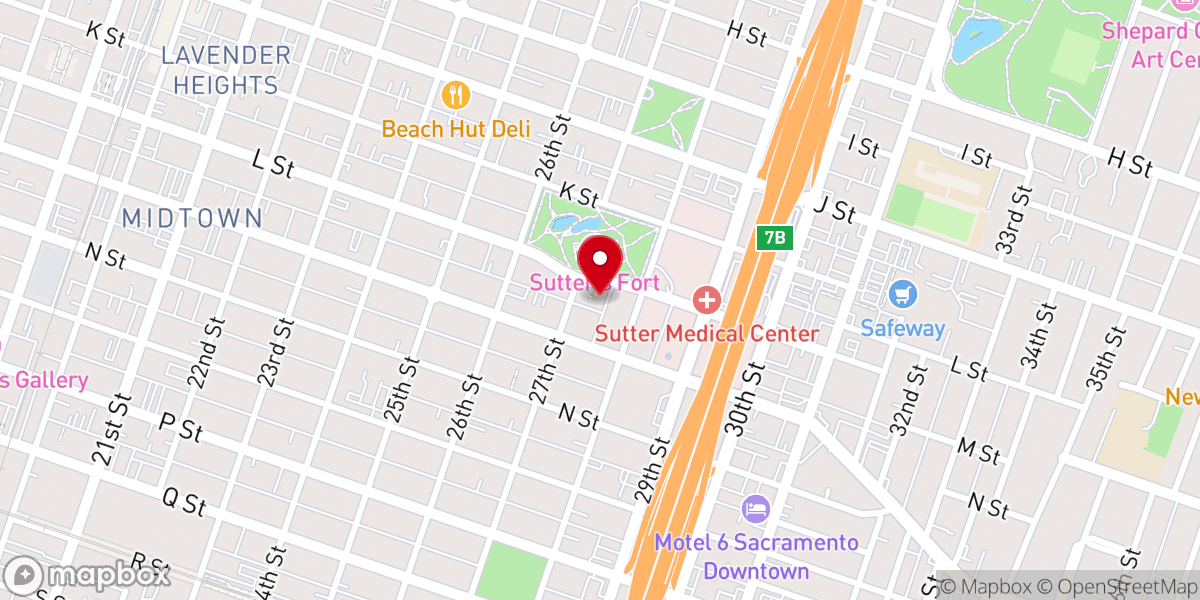 Map showing location of Pioneer Congregational Church