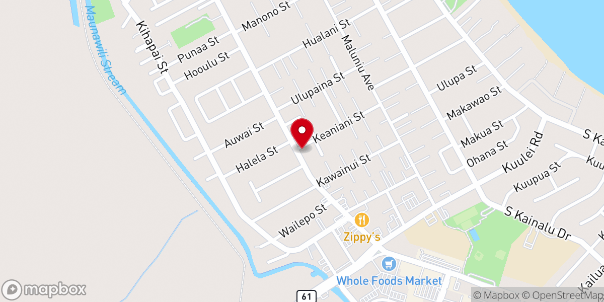 Map showing location of Kailua Community Church