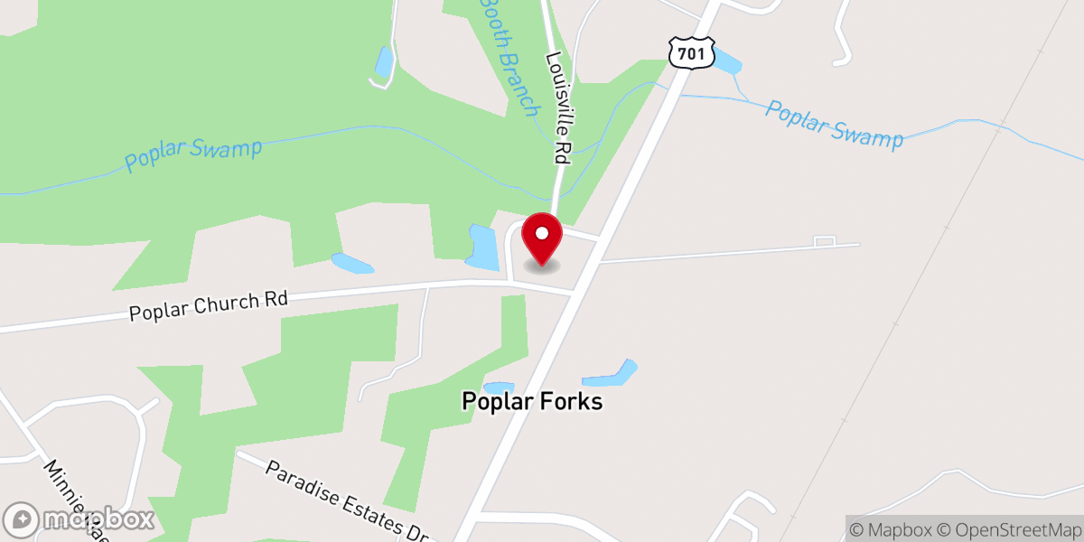 Map showing location of Poplar Church