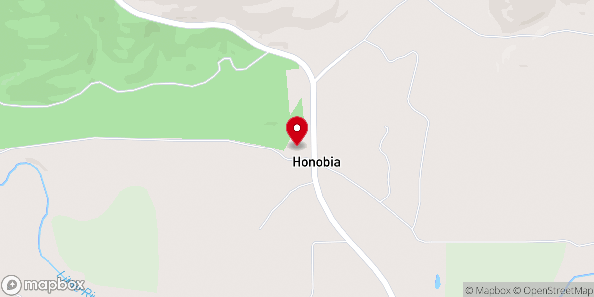 Map showing location of Honobia Baptist Church