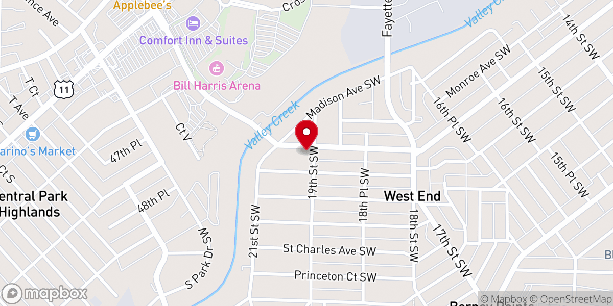Map showing location of Victory Temple Church