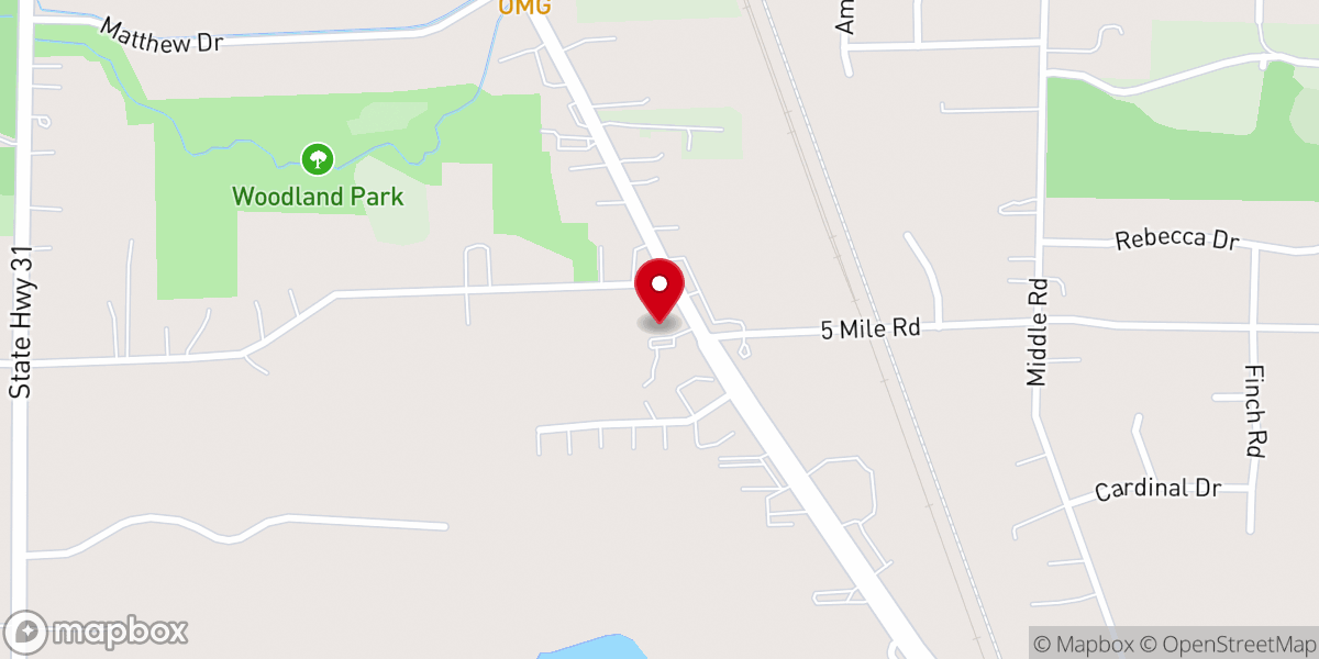 Map showing location of Water of Life Lutheran Church - Caledonia Campus