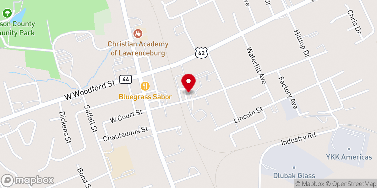 Map showing location of Second Christian Church
