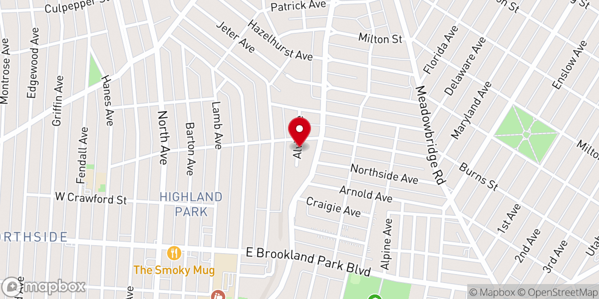 Map showing location of Concord Fellowship Baptist Church