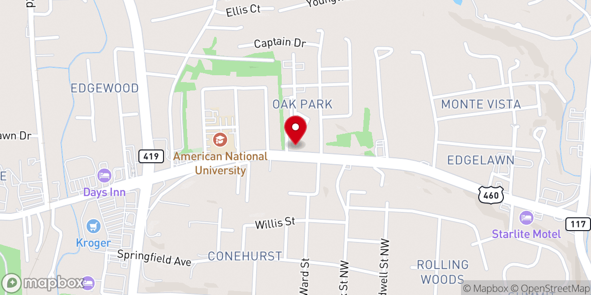 Map showing location of Salem Apostolic Church