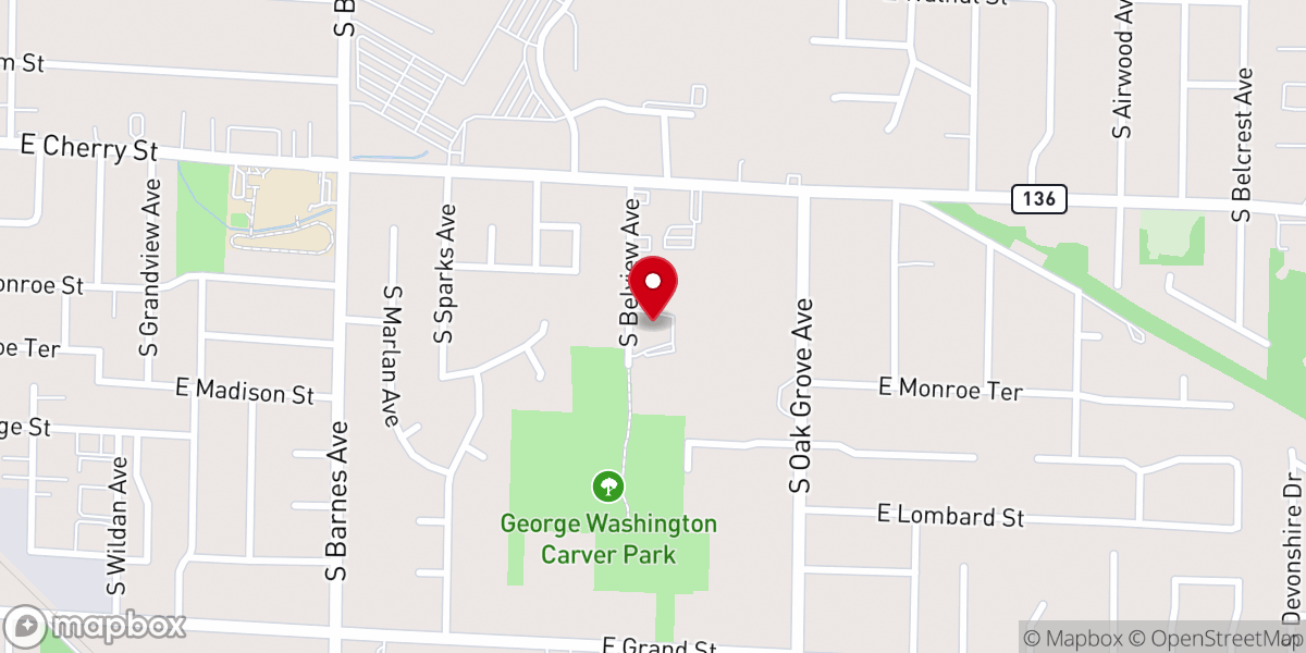 Map showing location of Springfield Seventh-Day Adventist Church