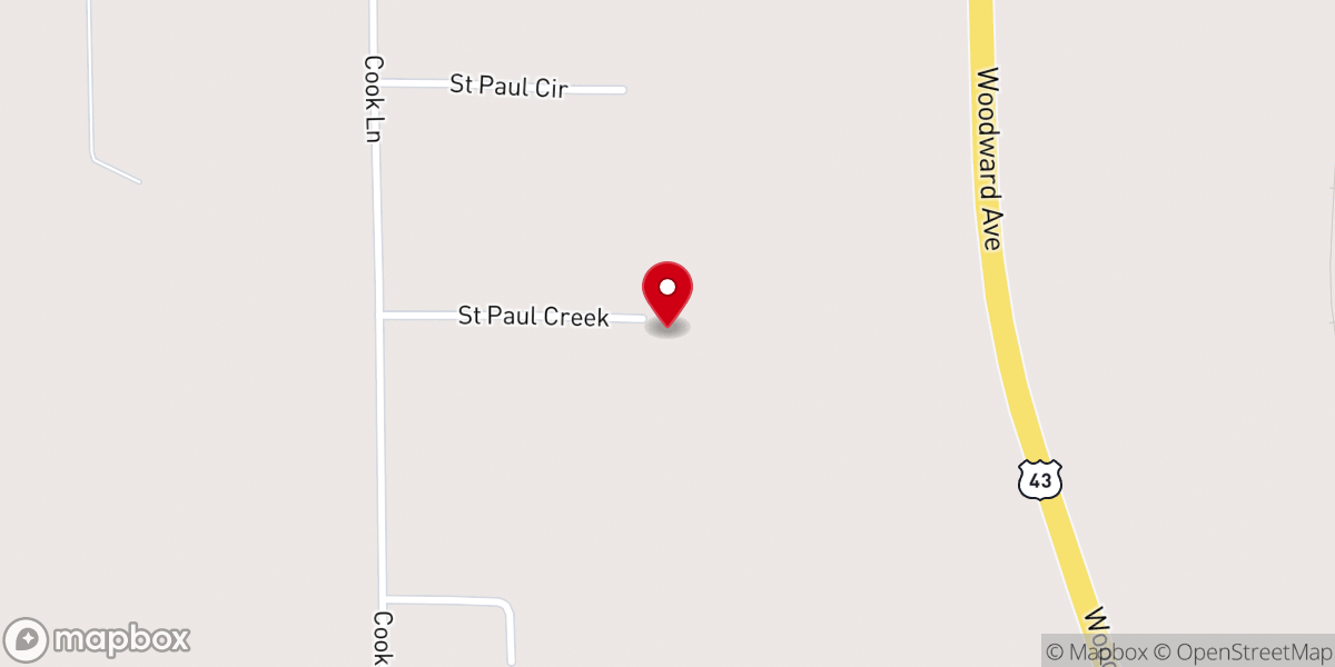 Map showing location of Saint Paul Missionary Baptist Church