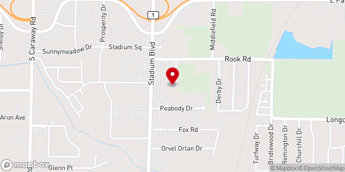 Map showing location of Christ Way United Methodist Church