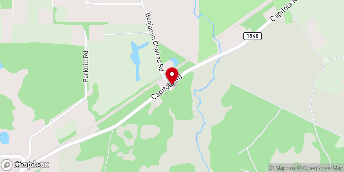 Map showing location of Galilee Primitive Baptist Church