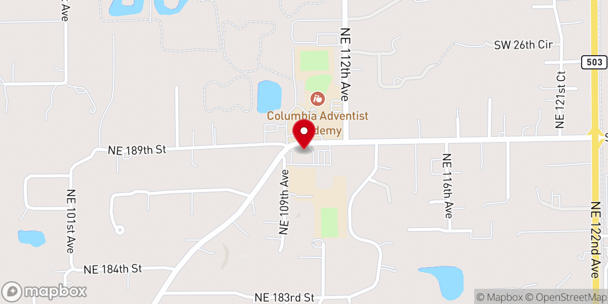 Map showing location of Meadow Glade Seventh-day Adventist Church