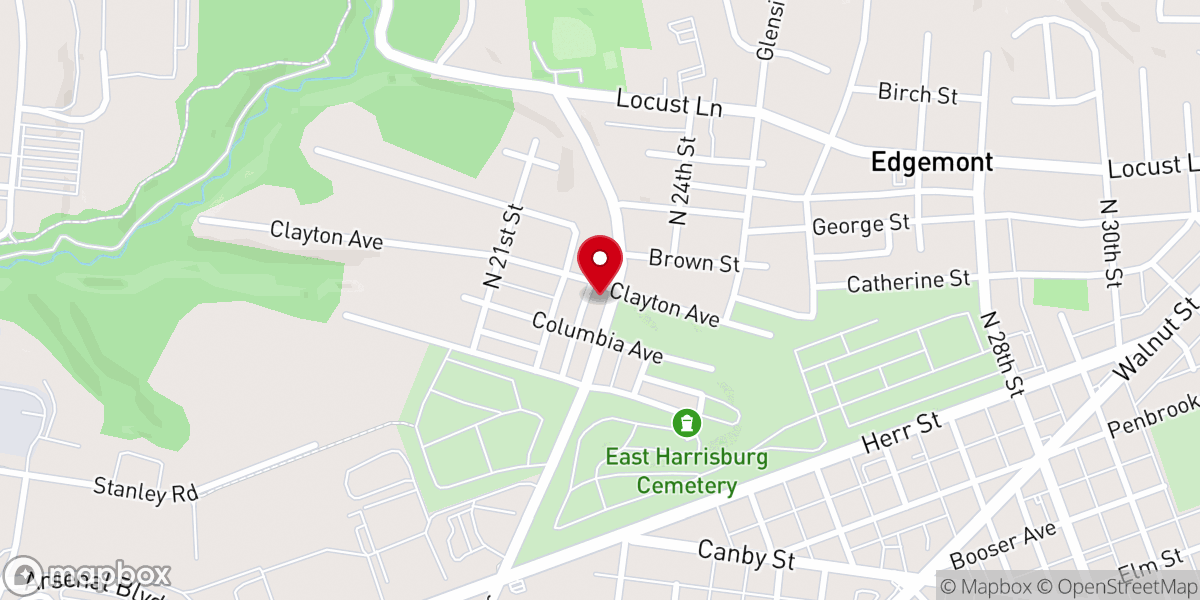 Map showing location of Faith Chapel Church of God