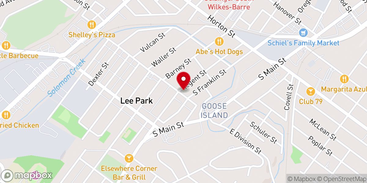 Map showing location of Baptist Tabernacle