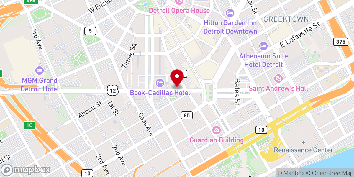Map showing location of Motor City Church