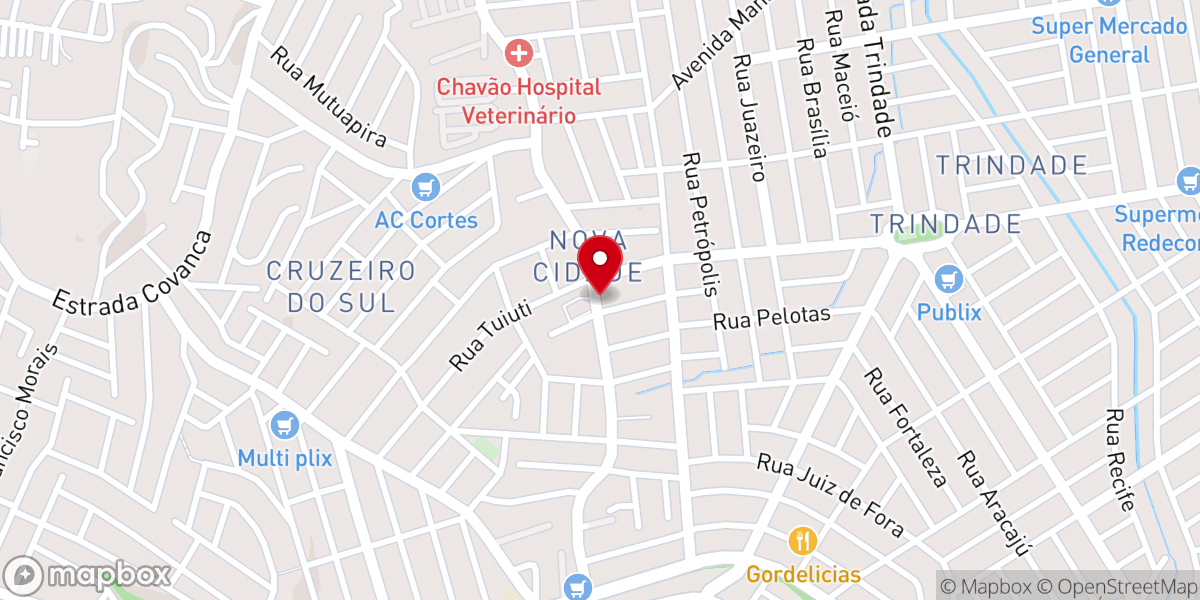 Map showing location of Primeira Igreja Batista em Nova Cidade