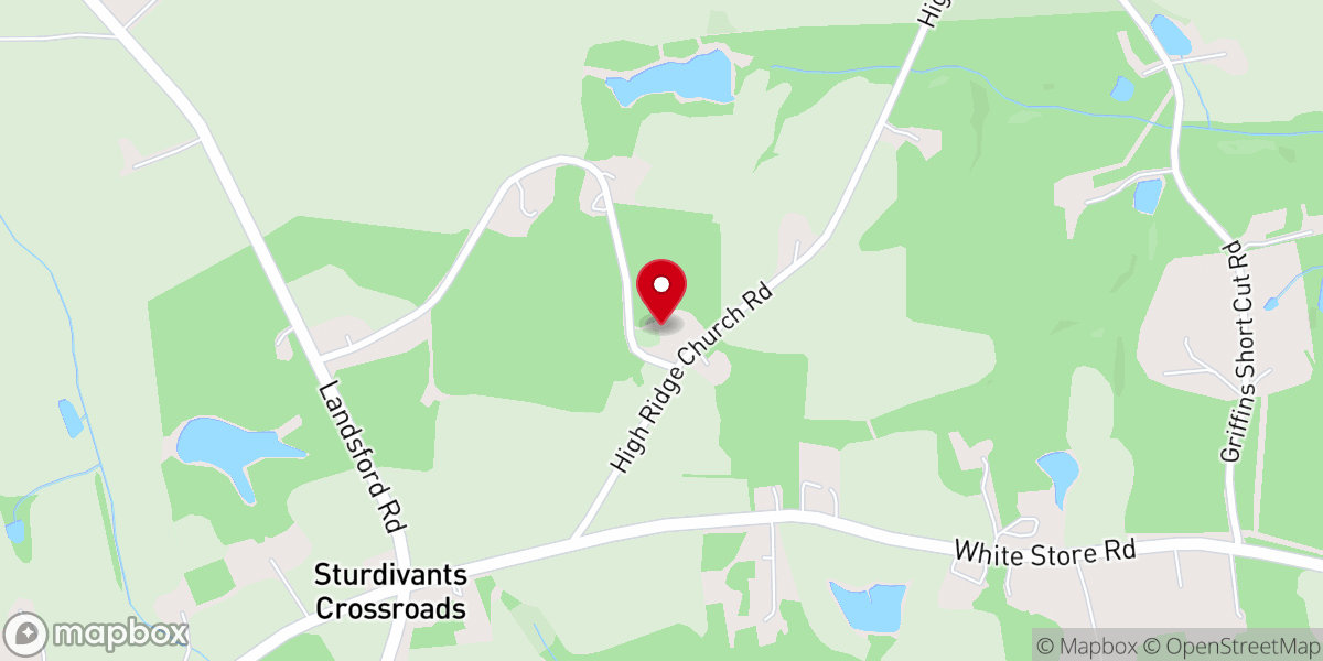 Map showing location of High Ridge Church