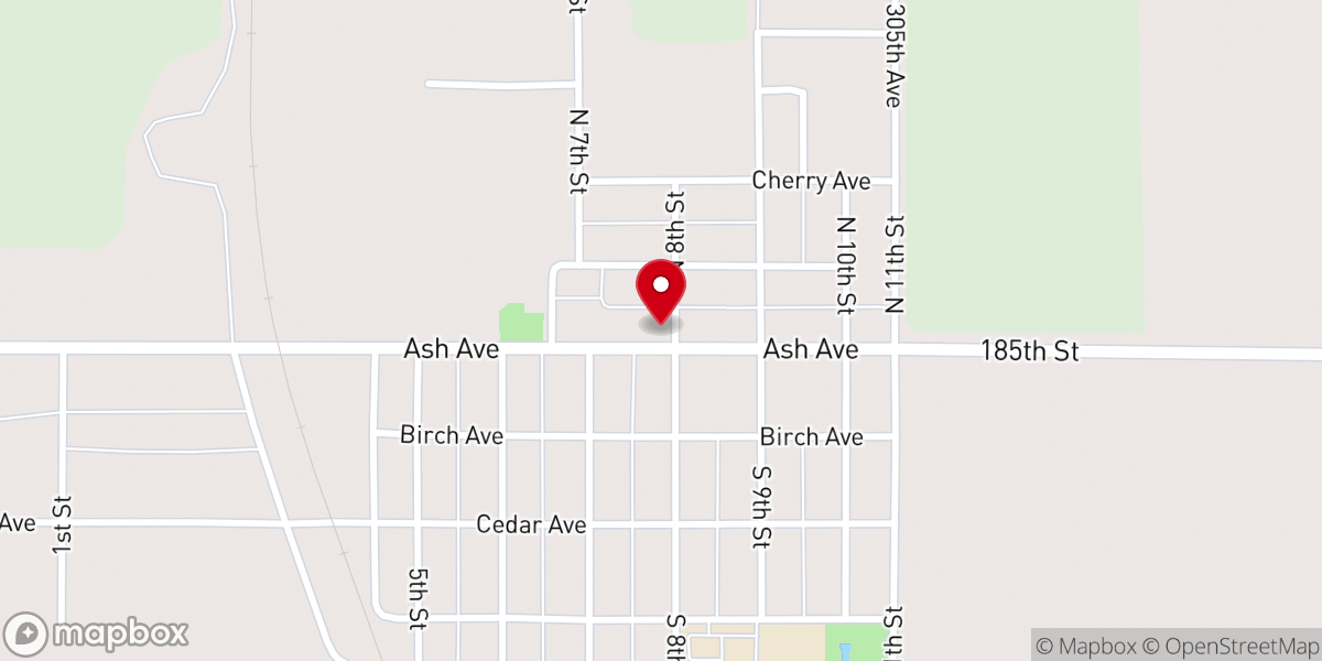 Map showing location of Onida United Methodist Church