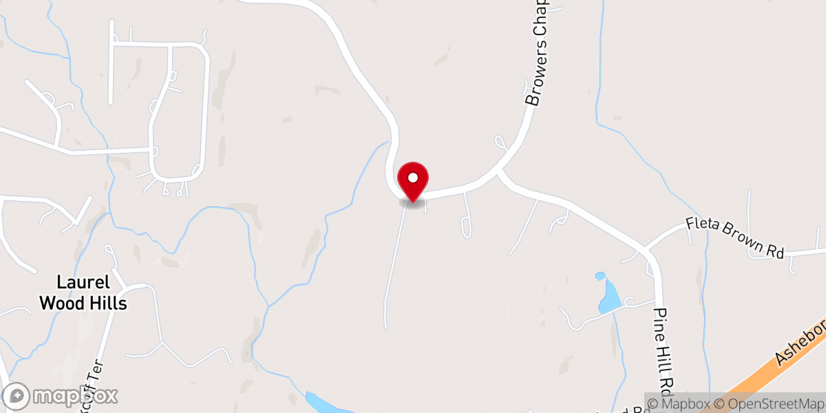 Map showing location of Browers Chapel Community Church