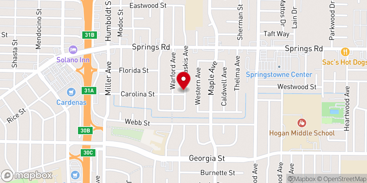 Map showing location of Mt Zion Primitive Baptist