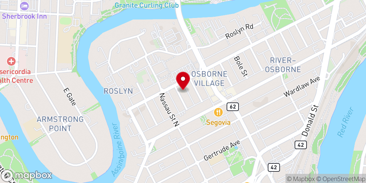 Map showing location of Holy Rosary Church