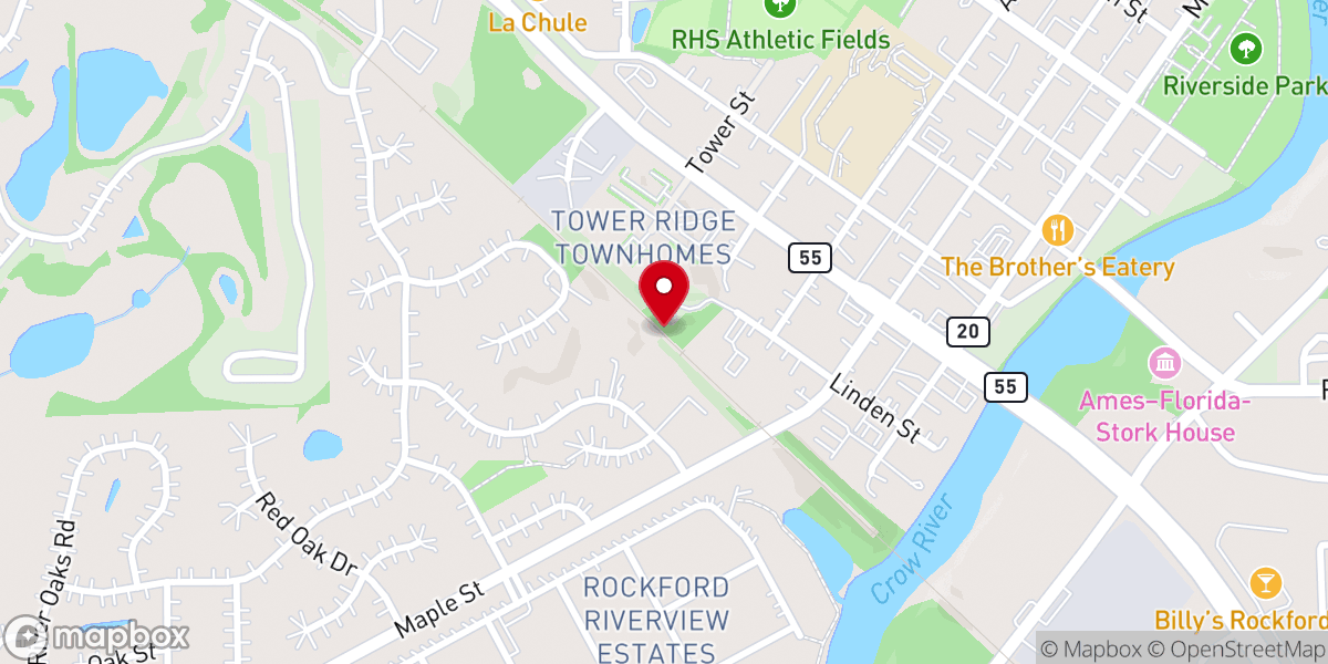 Map showing location of Rockford