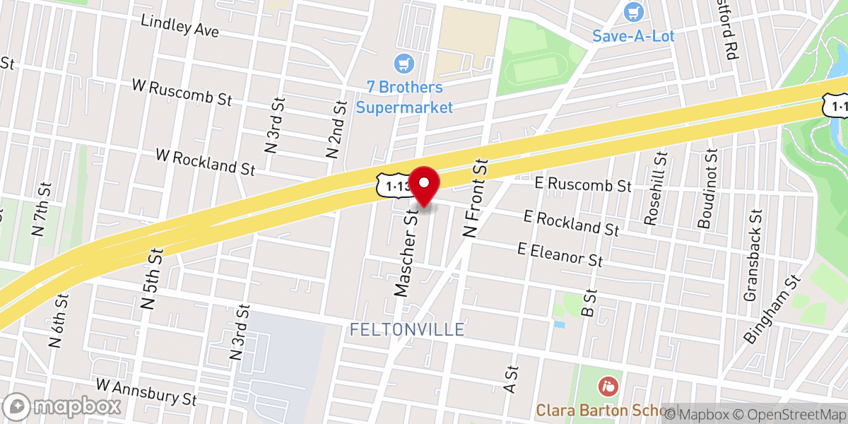 Map showing location of Tabor Lutheran Church