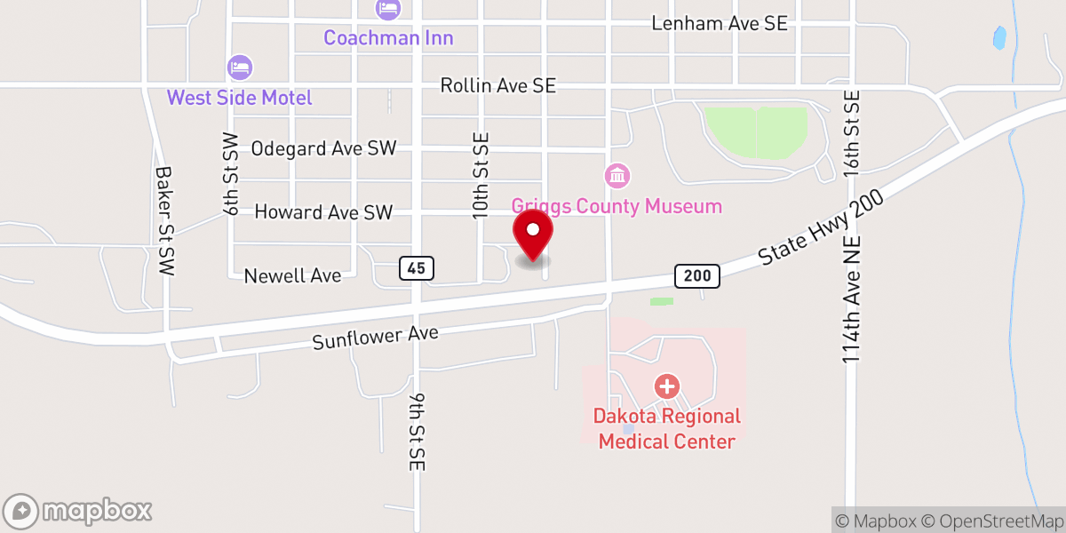 Map showing location of Zion Lutheran Church Parsonage