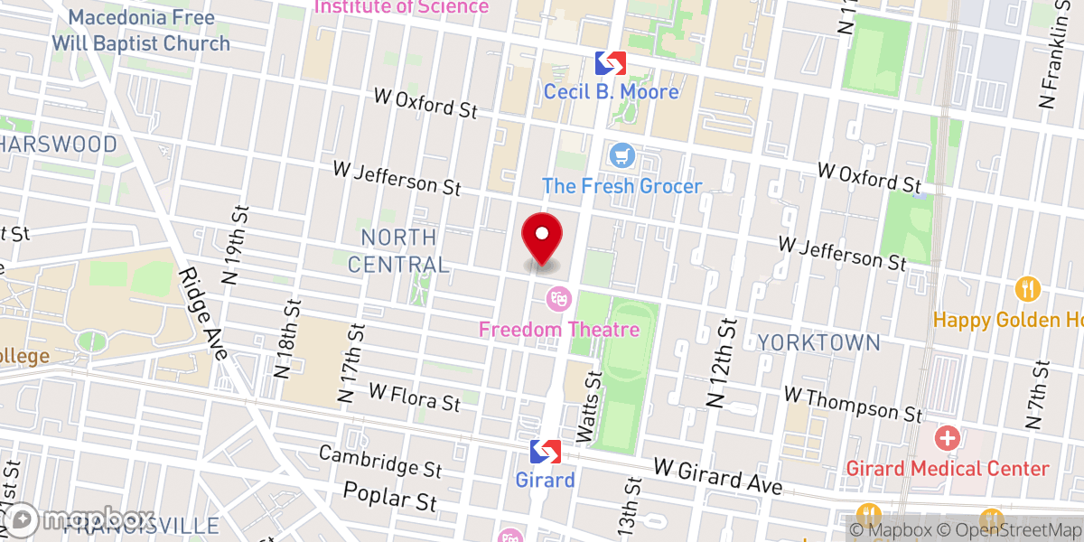 Map showing location of Gerater Harvest Baptist Church