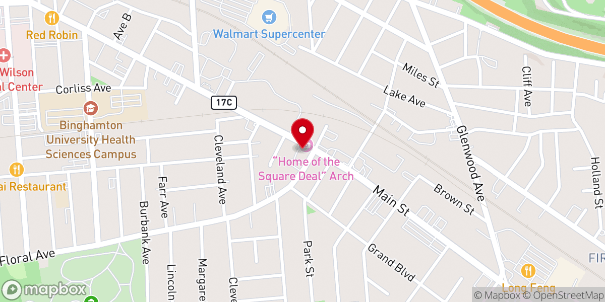 Map showing location of Binghamton Hanmaum Korean Presbyterian Church 한마음 장로 교회