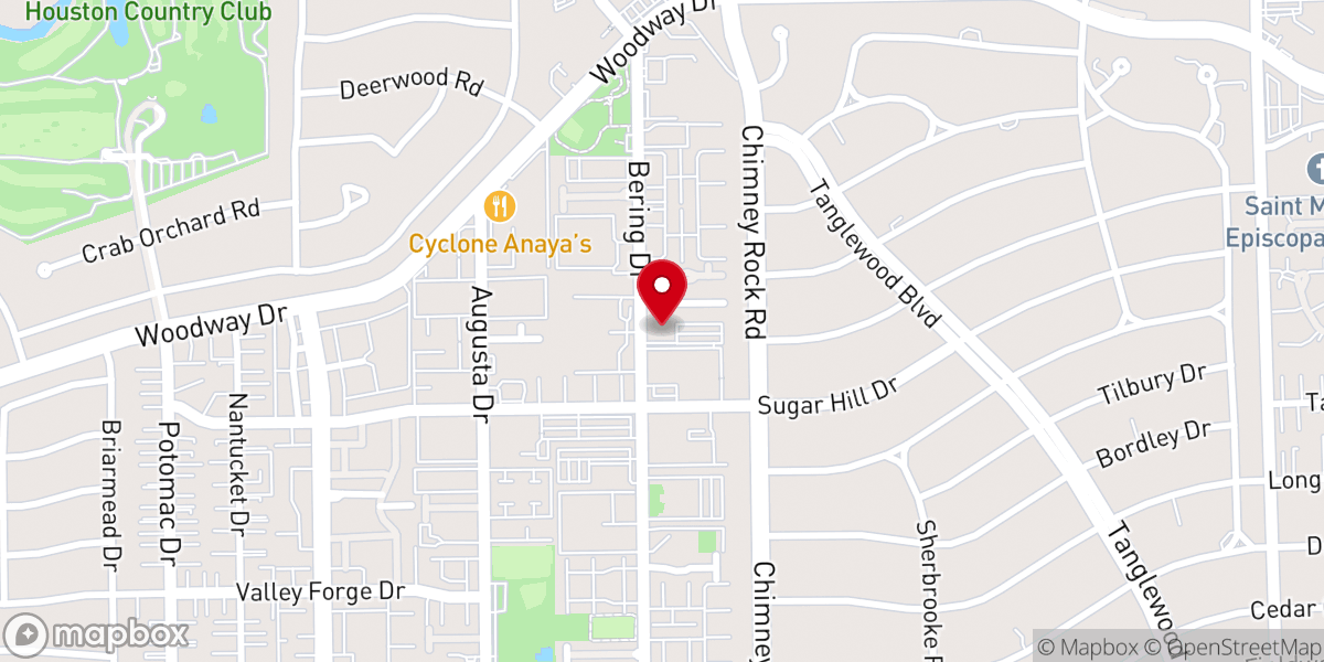 Map showing location of Houston Congregation for Reform Judaism (HCRJ)