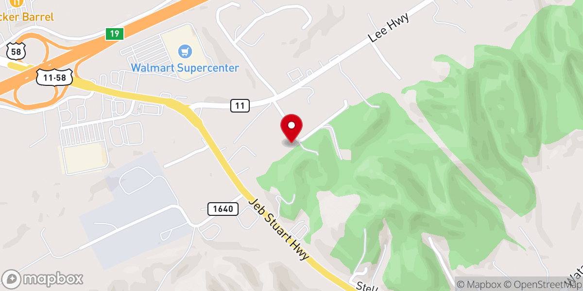 Map showing location of Pilgrim Baptist Church
