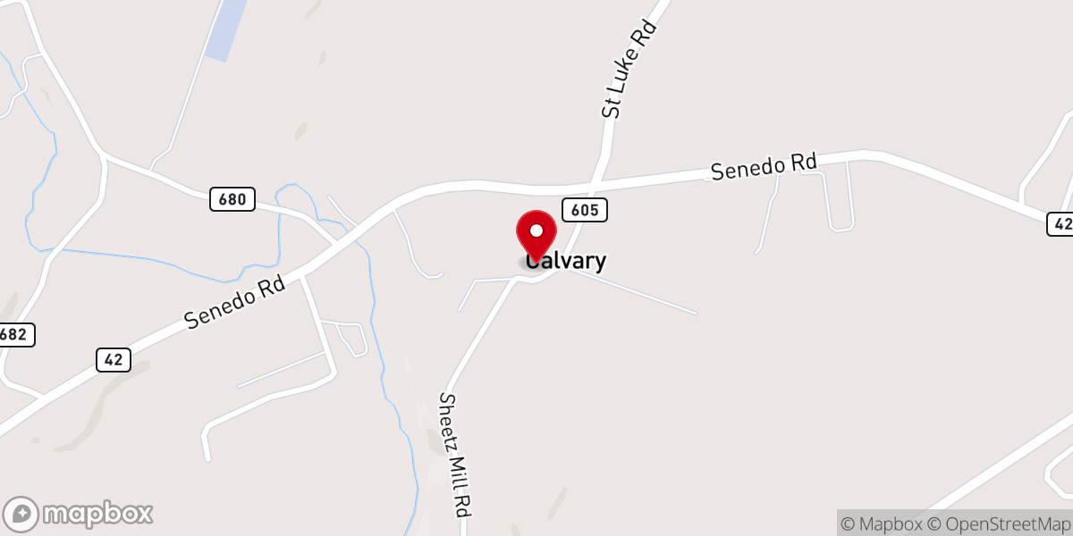 Map showing location of Mt Calvary United Church of Christ