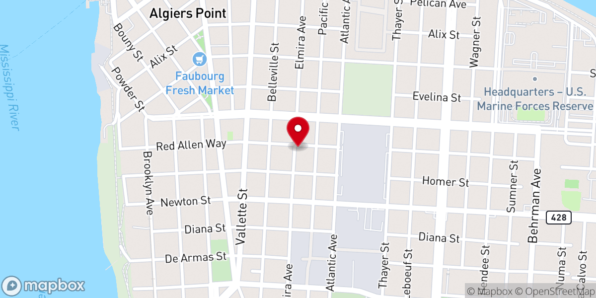 Map showing location of Second Good Hope Baptist Church