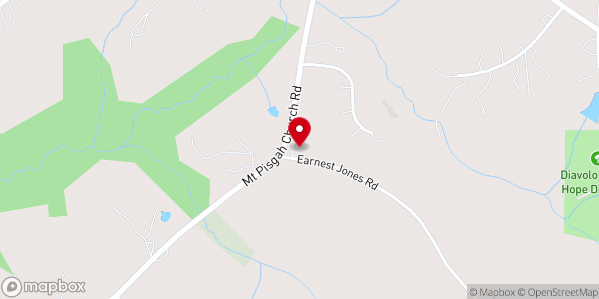 Map showing location of Mount Pisgah Church