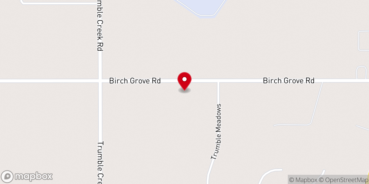 Map showing location of Birch Grove Community Hall