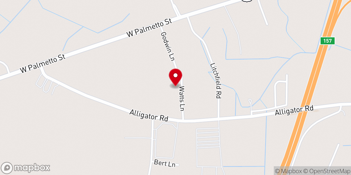 Map showing location of Living Word Baptist Church