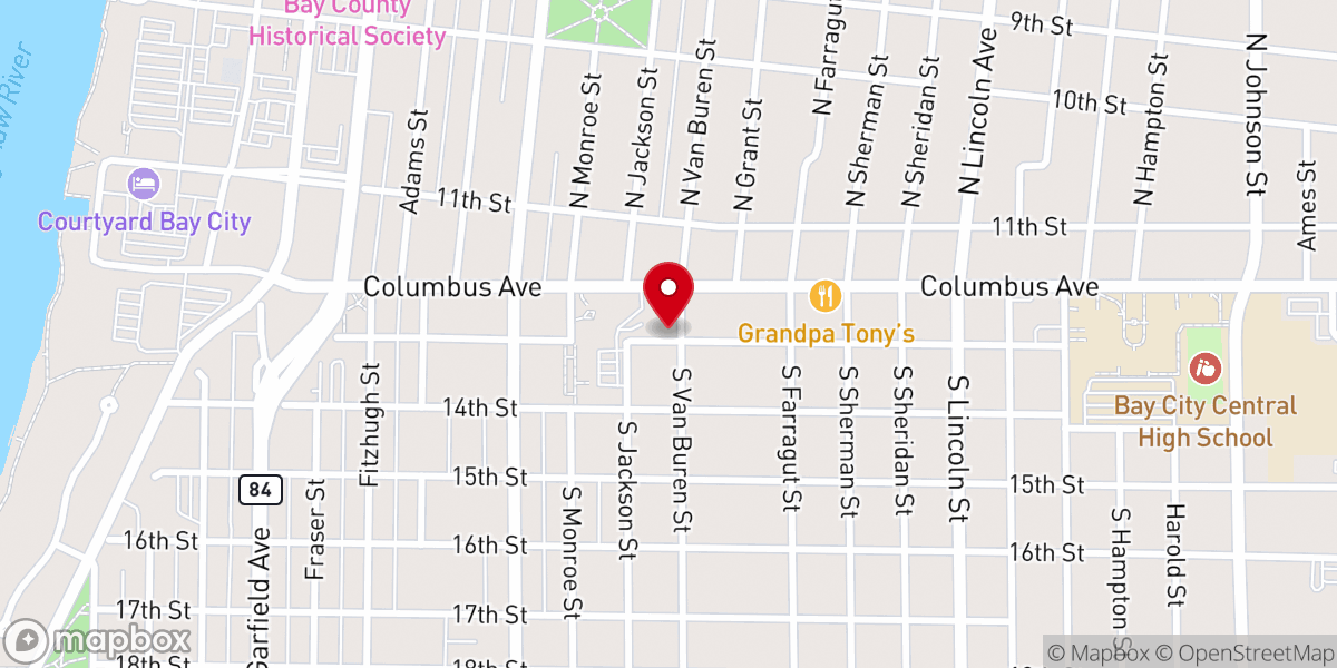 Map showing location of Infant of Prague Church
